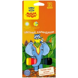 Coloured pencils Multi-Pulti "Raccoon in India", 12-colour, sharpened, cardboard, europodweight