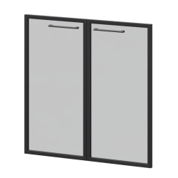 Glass doors in aluminium frame KZF-48RS (set of 2 pcs.)