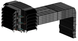Complex air cleaning unit - KVOU INT.0005.00.00.00.000 with air heating unit including finned water-air ducts