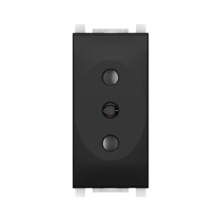 CADUCEUS ALING Experience Flush-mounted socket outlet without grounding with blinds 10A, 250V~, 1M, black (soft touch), art. 741
