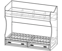 2-tier bed (series "Marseille")