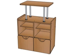 Shelving unit P-St-2 from set Polyanka / SZh40