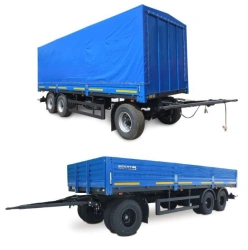 Trailer NEFAZ-8332-04 (metal flatbed platform with folding side walls with a frame and removable awning and front side walls) 50