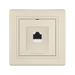 CADUCEUS ALING PRESTIGE Flush-mounted double computer socket with Keystone RJ45 8P8C cat.6 UTP modules, beige, art. 61