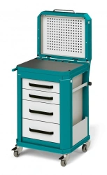 Titanium industrial furniture, Viking: TFG/WTM perforated screen cover for mobile workstation