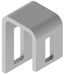 Adapter bracket KTU-OE-AS, with overall dimensions 56,5x30x38 mm, metal thickness 4,0 mm, steel with three-component protective