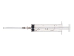 Luer type sterile single-use three-component injection syringe with nominal capacity of 10ml with 22G x 1 needle.