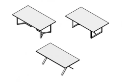 Conference table on metal frame