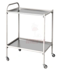 SPp-01-MSK(501M) Mobile metal treatment table with two stainless steel shelves