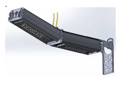 LED luminaire "Industrial Design MTM IoT" series CUBIC 120 Two modules Connection from the ends - 15 degrees Mounting bracket Co