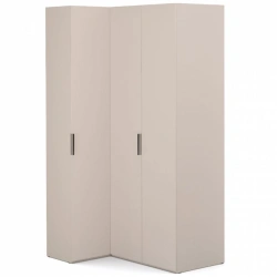 "SOHO" FHB-02.DS, Corner cupboard. 400/608, faceted. (corner +2dv.FCB, gl.608)(beige) from the set of modular furniture "SOHO"