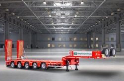 Semitrailer Tverstroimash 993951 modification 0023 variant - long sliding platform with gangways