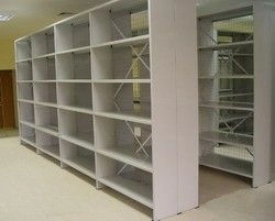 Stationary metal racks with a continuous rack