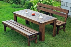 Wooden furniture for cottage and garden