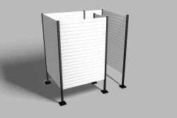 Booth with metal frame