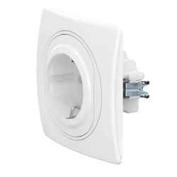 CADUCEUS ALING EON Flush-mounted socket outlet with earthing switch without cover with ceramic base 16A, 250V~, white, art. no.