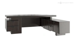 Boyard executive desk on pedestal cabinet right Boyard