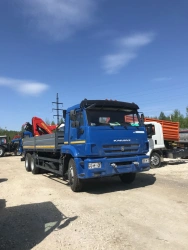 Special vehicle with hydraulic loading crane of KMA type on the basis of KAMAZ 43118 and its modifications 41K33N-U1