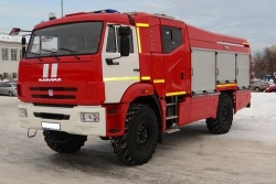 Fire tanker truck without CMU, type 67063X, based on KAMAZ-43502-D5 chassis.