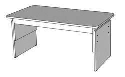 2-seater rectangular adjustable table with adjustable table top tilt
