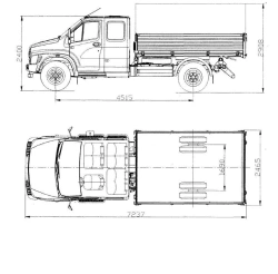 Dumper truck GAZ-SAZ-2507-01 3-way unloading on the basis of chassis C42R33 GVW 8700