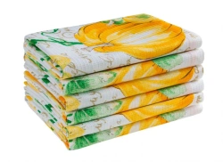 Towels of cotton waffle fabrics, half-linen jacquard fabrics