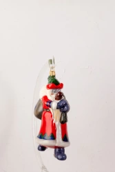 Licence Christmas tree toy made of glass "Wolf with sack"