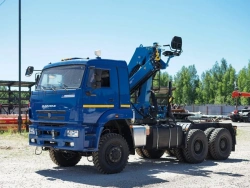 Special purpose vehicle with KMA type hydraulic loading crane on the basis of KAMAZ 53504 and its modifications 51K10N-UK