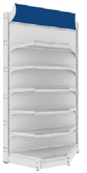 Wall-mounted corner shelving unit 2250x1000x500, mark "SPEKTR LLC".