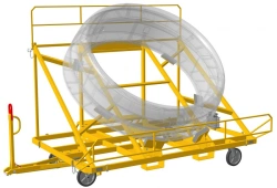 Trolley ARD-104 for transporting MS-21 aircraft engine air intake.