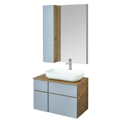 Pedestal washbasin cabinet Aquaton Michelle 80 rustic oak, fjord 1A244501MIX301.A244.5.01.01M.IX3.0