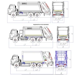 Rear-loading rubbish truck model MK-4546-G8