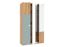 Modex-Agata LD.530170.000 Three-piece wardrobe export (Oak Gold/White/Dusky blue )