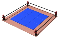 Kettlebell Jerk 16 kg test set with organised safety zone 2x2 m and kettlebell, 16 kg weight