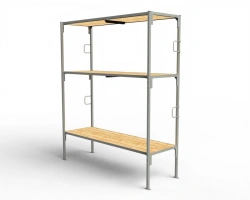 Three-tier metal benches