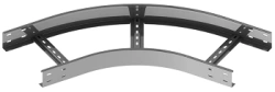 Corner radius horizontal 60 degrees of self-supporting cable girder LTI 000x00 U60, with overall dimensions from 150x100 mm up t