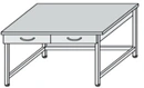 Metal-framed lab technician's table with hanging drawers SL-8(c)