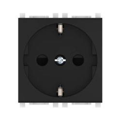 CADUCEUS ALING Experience Flush-mounted socket outlet with grounding plug 16A, 250V~, 2M, black (soft touch), art. 74102.?1