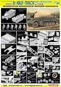 Assembled model of APC with cannon Sd.Kfz.7 8t Half-Track Early Production w/Crew