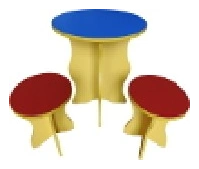 Play table and 3 stools Art. No. C.05.13