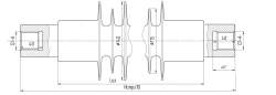 Fixing rod insulator with ribbed sheath made of organosilicon rubber FSPKr 120-25/1,3I-R