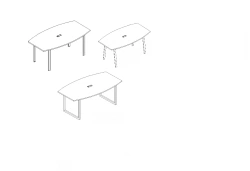 Shaped conference table top. Furniture set of "A4" series