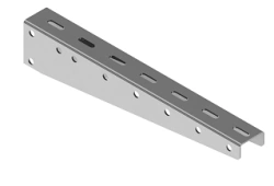 Support bracket SKO-000, with overall dimensions from 40x40x150 mm to 40x80x750 mm, with metal thickness from 1,5 mm to 2,5 mm,