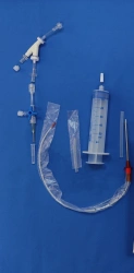 Device for drainage of pleural/peritoneal cavity, abscesses, with catheter "PLEVROCAT" disposable, sterile, var.