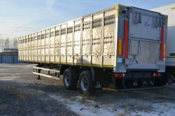 Semitrailer for livestock transport of Tonar model 98262 with axles of TONAR models: 90422, 90424, 90431.