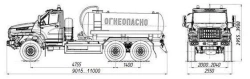 Tank truck for oil and gas condensate collection AKN/AKNS 4680M8-10 on chassis URAL 4320-6951-70, 4320-6951-72, 4320-6951-74