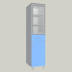 General purpose cupboard with glass door in frame profile model MSHRU-7