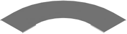 Radius cover of horizontal 90 degree corner of self-supporting cable duct KLI 000 U90, with overall dimensions from 150 mm to 10
