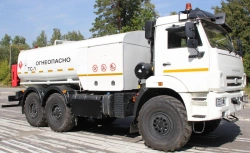 LKT-TZA type aerodrome refuelling tanker on KAMAZ 43118 chassis.