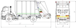 Rear-loading rubbish truck model MK-4549-06